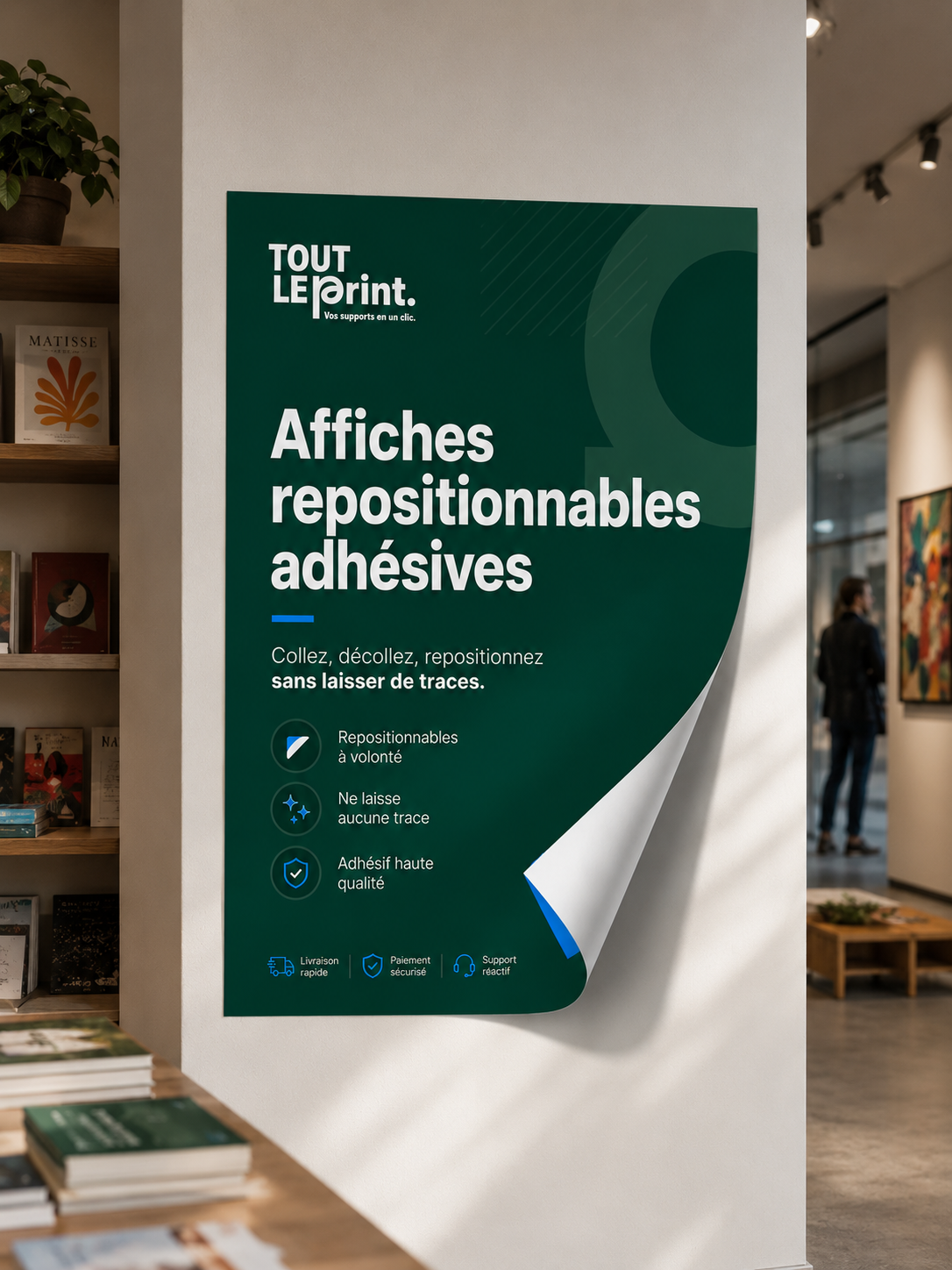 Affiches repositionnables adhésives